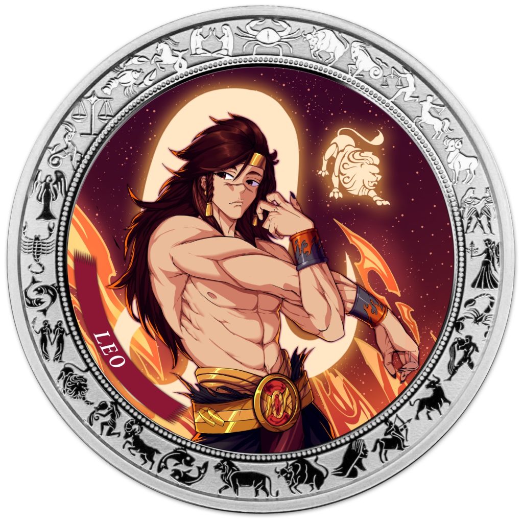 Leo - Anime Zodiac Series series coin collection - Ghana 1oz pure silver coin