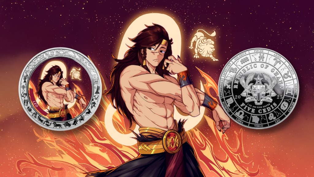 Leo - Anime Zodiac Series series coin collection - Ghana 1oz pure silver coin