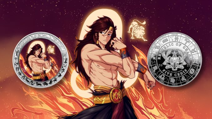 Leo - Anime Zodiac Series series coin collection - Ghana 1oz pure silver coin