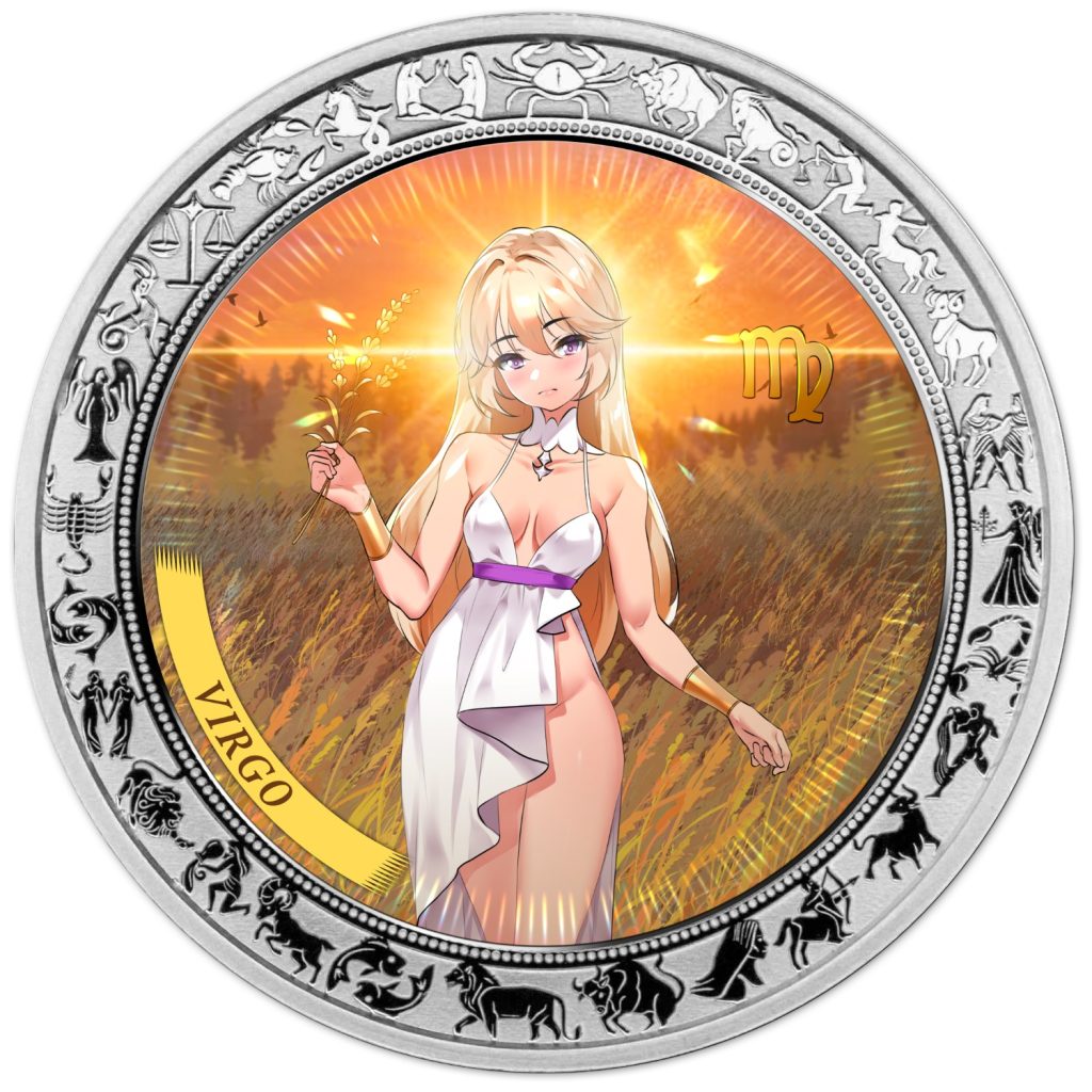 Virgo - Anime Zodiac Series series coin collection - Ghana 1oz pure silver coin