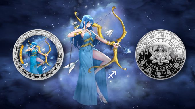 Sagittarius - Anime Zodiac Series series coin collection - Ghana 1oz pure silver coin