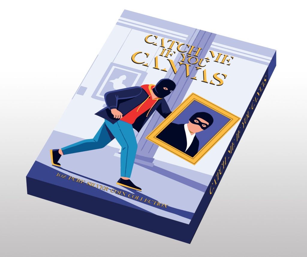 Portrait of Adele Bloch-Bauer I by Gustav Klimt - Catch Me If You Canvas (Stolen Art) series coin collection - Ghana 1oz pure silver coin