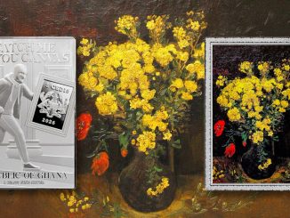 Poppy Flowers by Van Gogh - Catch Me If You Canvas (Stolen Art) series coin collection - Ghana 1oz pure silver coin