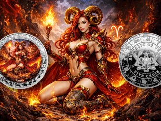 Aries - Goddesses Zodiac Series series coin collection - Ghana 1oz pure silver coin