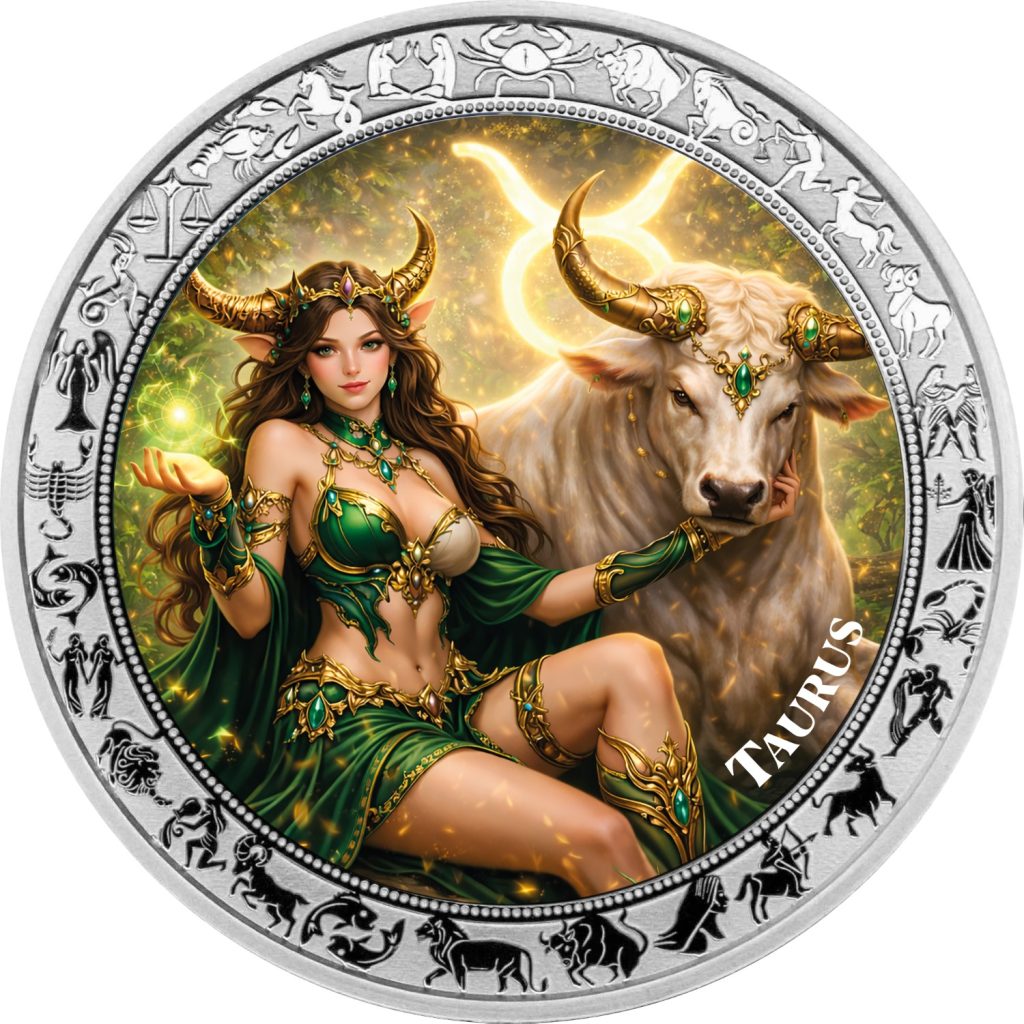 Taurus - Goddesses Zodiac Series series coin collection - Ghana 1oz pure silver coin
