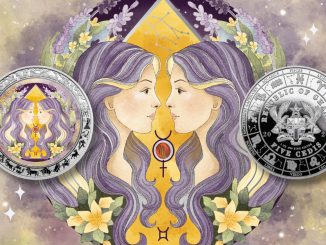 Gemini - Aquarelle Zodiac Series series coin collection - Ghana 1oz pure silver coin