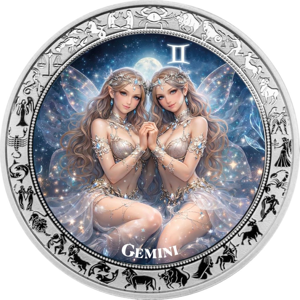 Gemini - Goddesses Zodiac Series series coin collection - Ghana 1oz pure silver coin