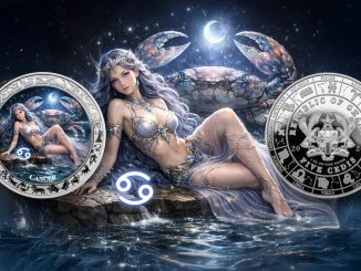 Cancer - Goddesses Zodiac Series series coin collection - Ghana 1oz pure silver coin