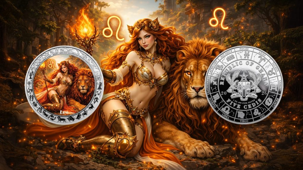 Leo - Goddesses Zodiac Series series coin collection - Ghana 1oz pure silver coin