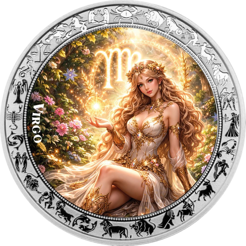 Virgo - Goddesses Zodiac Series series coin collection - Ghana 1oz pure silver coin