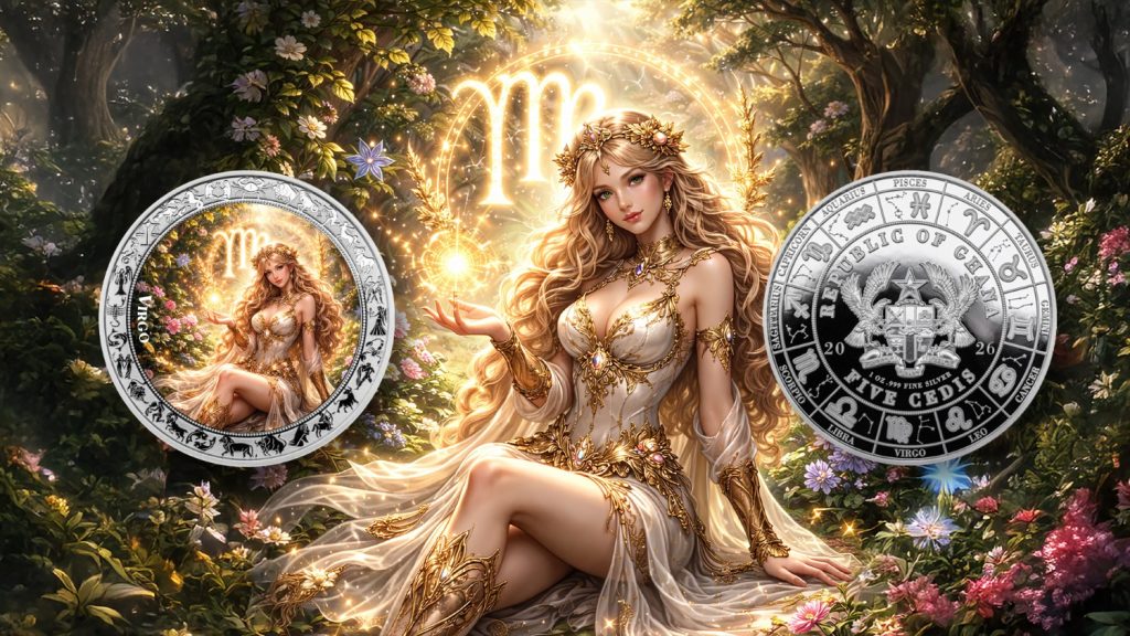 Virgo - Goddesses Zodiac Series series coin collection - Ghana 1oz pure silver coin