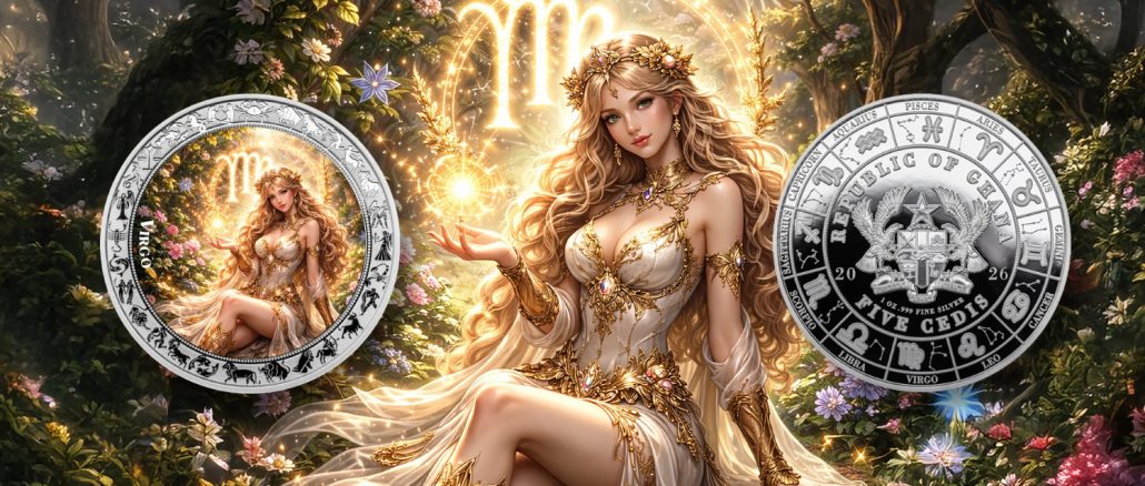 Virgo - Goddesses Zodiac Series series coin collection - Ghana 1oz pure silver coin