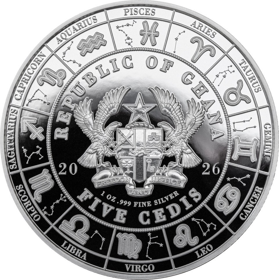Libra - Goddesses Zodiac Series series coin collection - Ghana 1oz pure silver coin