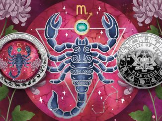 Scorpio - Aquarelle Zodiac Series series coin collection - Ghana 1oz pure silver coin