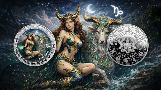 Capricorn - Goddesses Zodiac Series series coin collection - Ghana 1oz pure silver coin