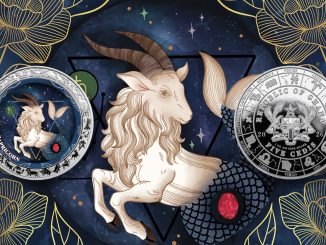 Capricorn - Aquarelle Zodiac Series series coin collection - Ghana 1oz pure silver coin