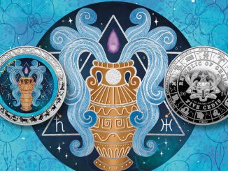 Aquarius - Aquarelle Zodiac Series series coin collection - Ghana 1oz pure silver coin