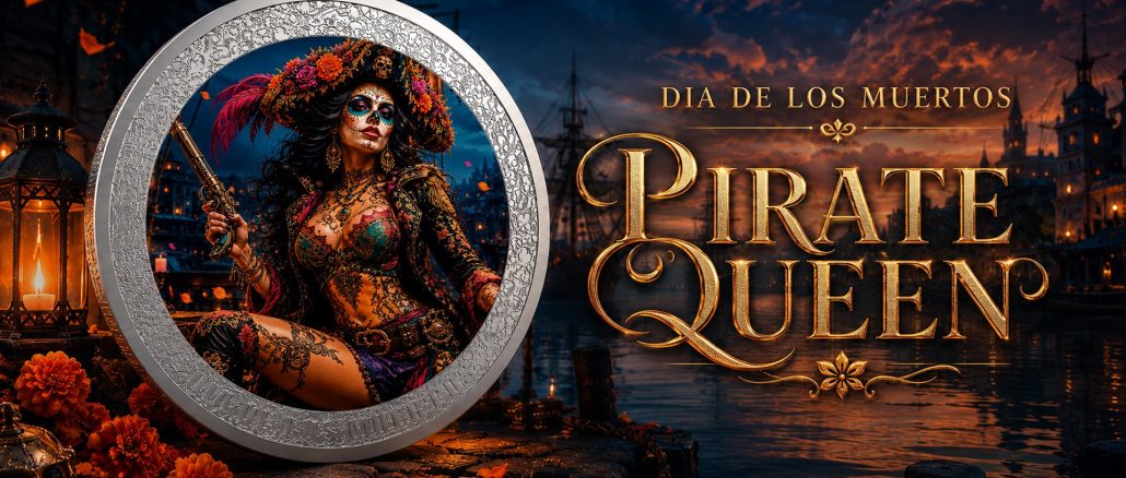 Pirate Queen - Dia De Los Muertos series - 2026 Gibraltar 1 Pound - 1oz pure silver coin POPCOINS