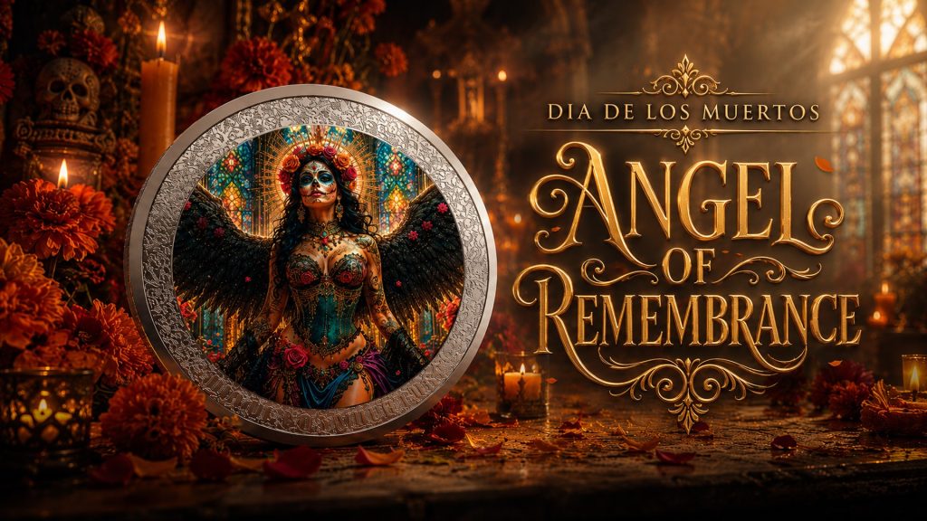Angel of Remembrance - Dia De Los Muertos series - 2026 Gibraltar 1 Pound - 1oz pure silver coin POPCOINS