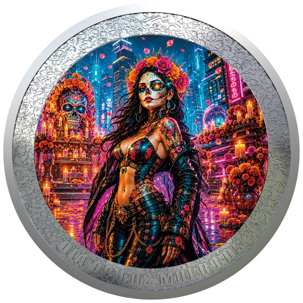 Afterlife 2099 - Dia De Los Muertos series - 2026 Gibraltar 1 Pound - 1oz pure silver coin POPCOINS