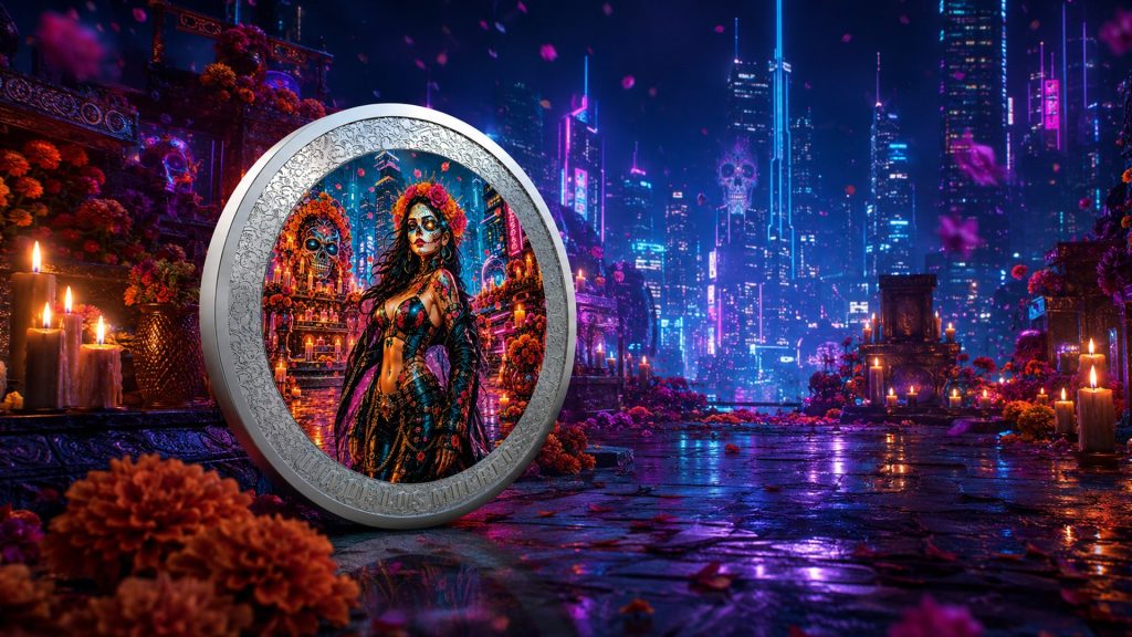 Afterlife 2099 - Dia De Los Muertos series - 2026 Gibraltar 1 Pound - 1oz pure silver coin POPCOINS