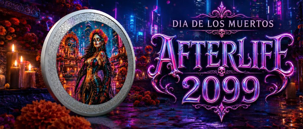 Afterlife 2099 - Dia De Los Muertos series - 2026 Gibraltar 1 Pound - 1oz pure silver coin POPCOINS