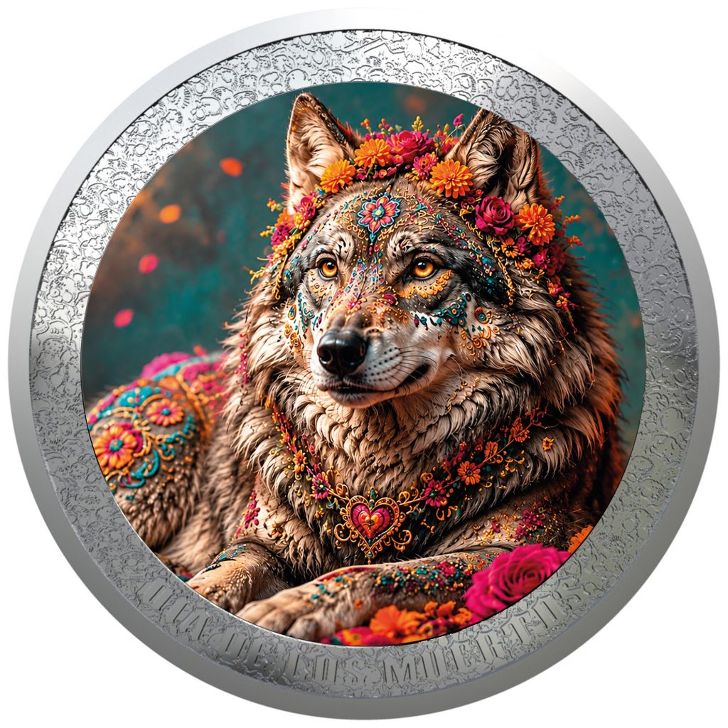 Spirit Wolf - Dia De Los Muertos series - 2026 Gibraltar 1 Pound - 1oz pure silver coin POPCOINS