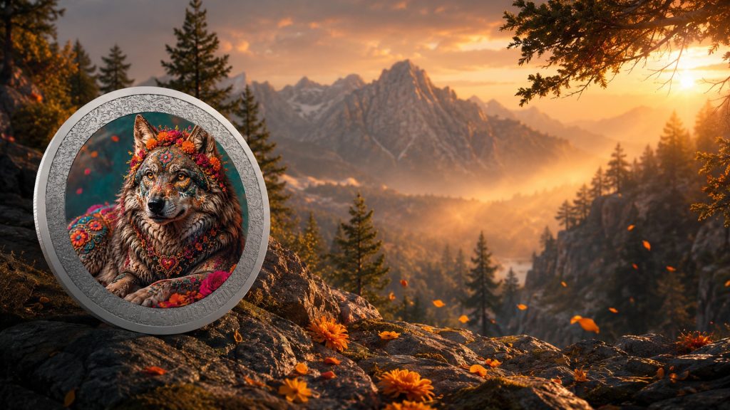 Spirit Wolf - Dia De Los Muertos series - 2026 Gibraltar 1 Pound - 1oz pure silver coin POPCOINS