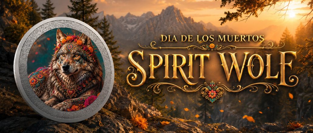 Spirit Wolf - Dia De Los Muertos series - 2026 Gibraltar 1 Pound - 1oz pure silver coin POPCOINS