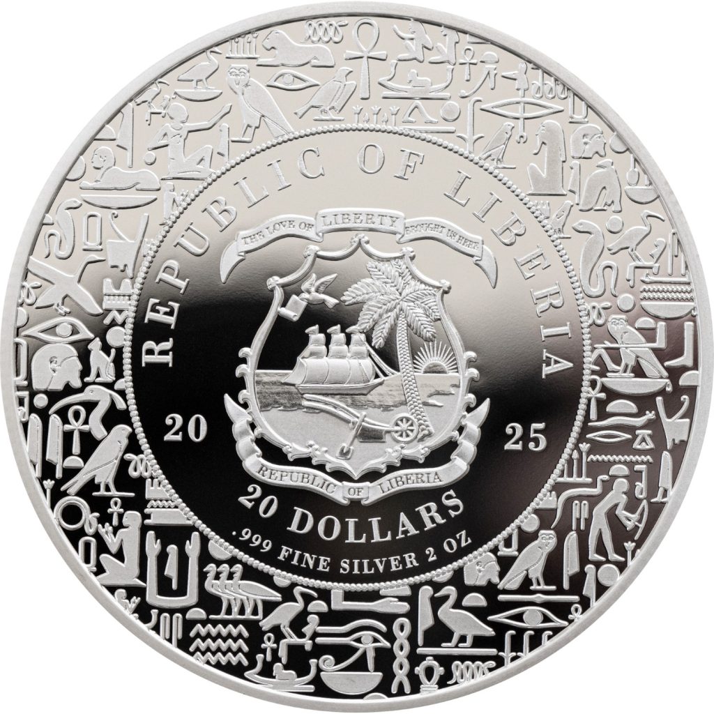 Anubis - Egyptian Heritage coin collection - Liberia 2oz pure silver coin