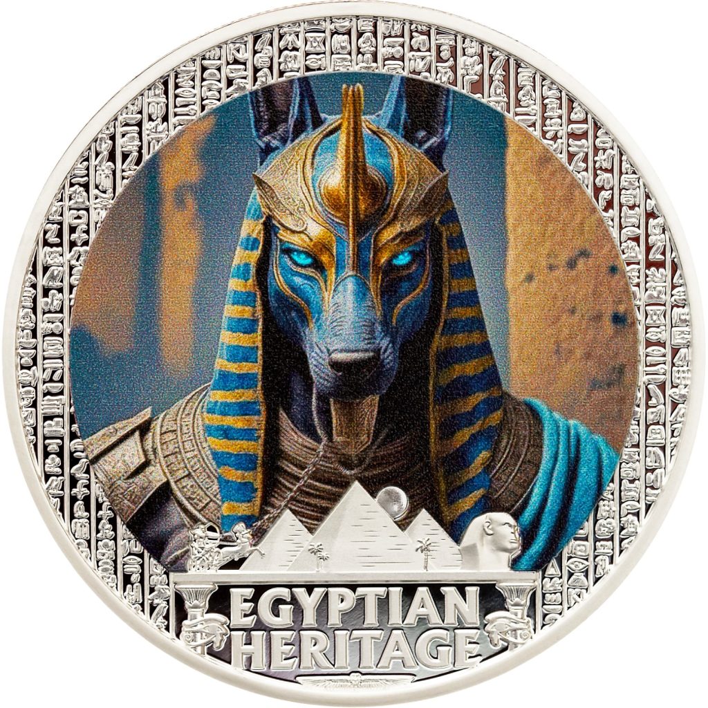 Anubis - Egyptian Heritage coin collection - Liberia 2oz pure silver coin