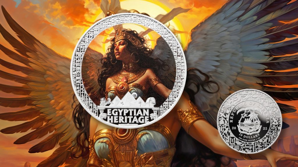 Isis - Egyptian Heritage coin collection - Liberia 1oz pure silver coin