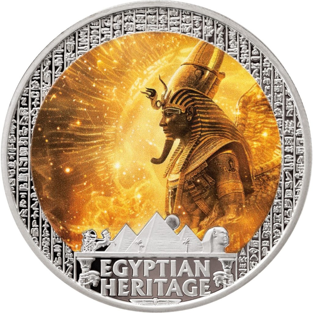 Ra Sun God - Egyptian Heritage coin collection - Liberia 1oz pure silver coin