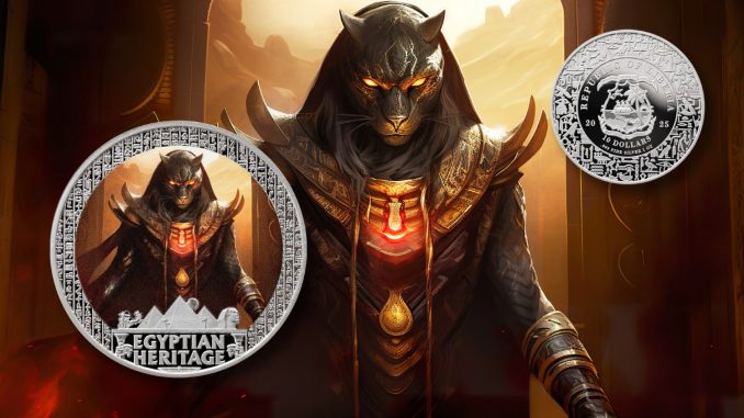 Sekhmet - Egyptian Heritage coin collection - Liberia 1oz pure silver coin
