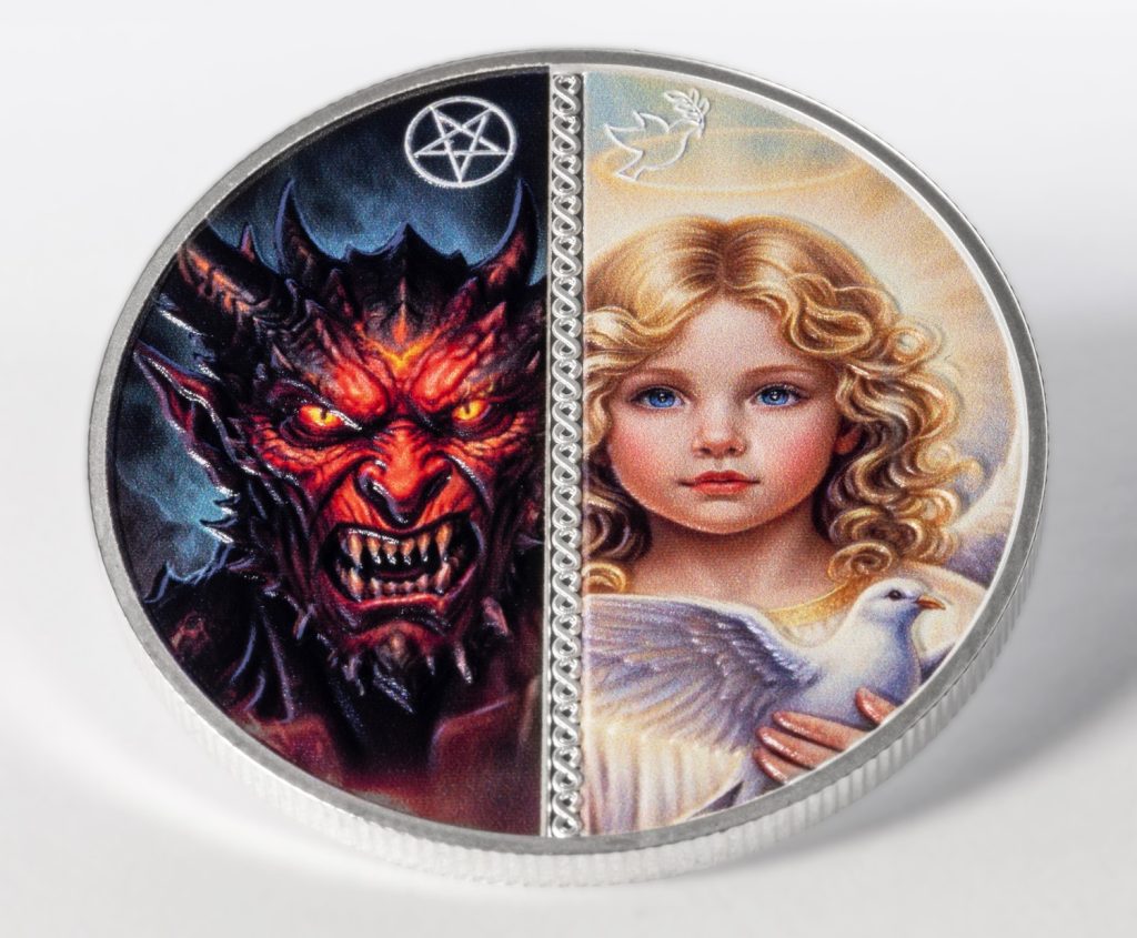 Angel & Devil - Good & Evil - Infinite Duality Paradox series - 2026 Liberia 1oz pure silver coin