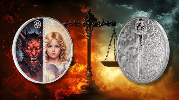 Angel & Devil - Good & Evil - Infinite Duality Paradox series - 2026 Liberia 1oz pure silver coin