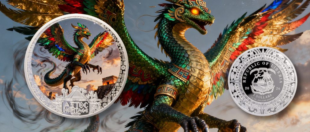 Quetzalcoatl - Aztec Heritage series - Liberia 2026 PROOF 1/2oz silver coin