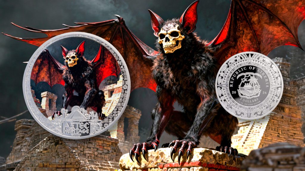 Camazotz - Aztec Heritage series - Liberia 2026 PROOF 1/2oz silver coin