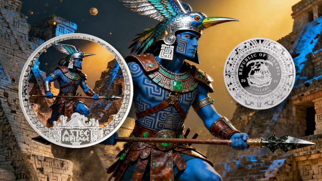 Huitzilopochtli - Aztec Heritage series - Liberia 2026 PROOF 1/2oz silver coin