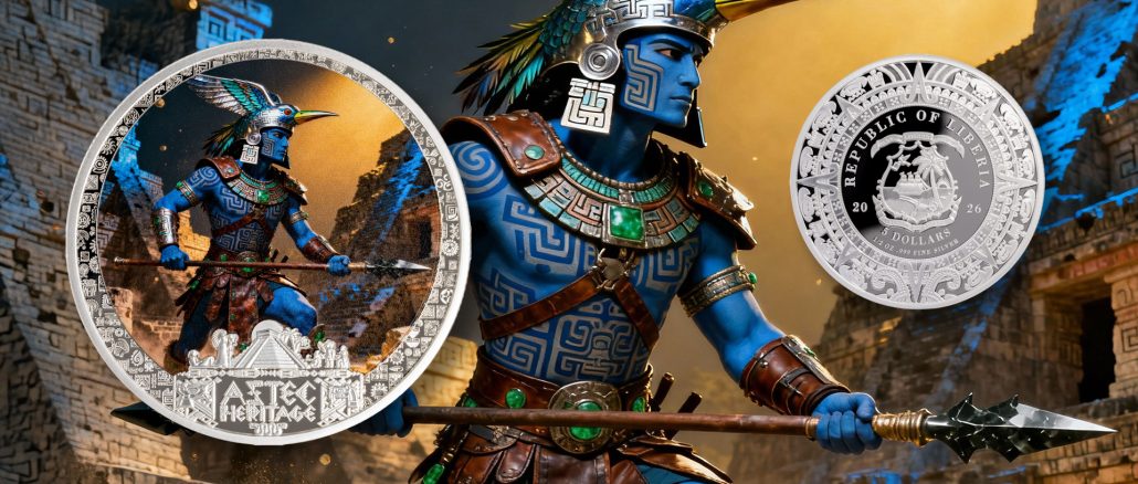 Huitzilopochtli - Aztec Heritage series - Liberia 2026 PROOF 1/2oz silver coin