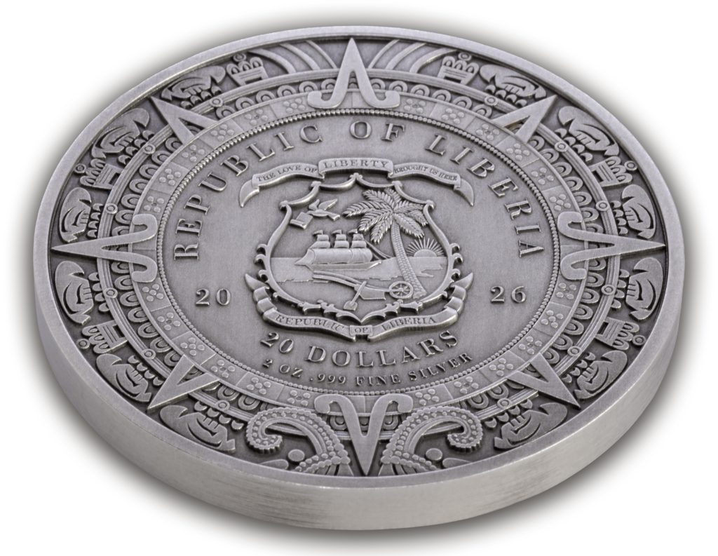 Xipe Totec 2oz UHR - Aztec Heritage series - Liberia 2026 PROOF 1/2oz silver coin