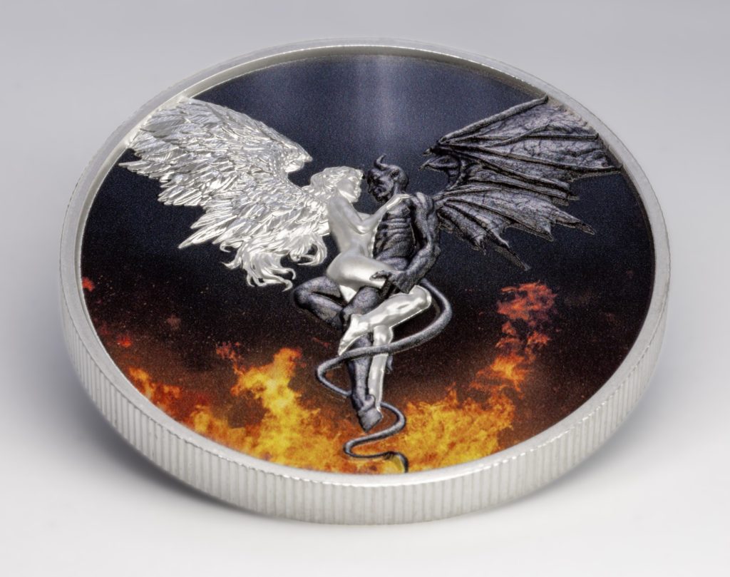 UHR Angel & Devil - Good & Evil - Infinite Duality Paradox series - 2026 Liberia 2oz pure silver coin