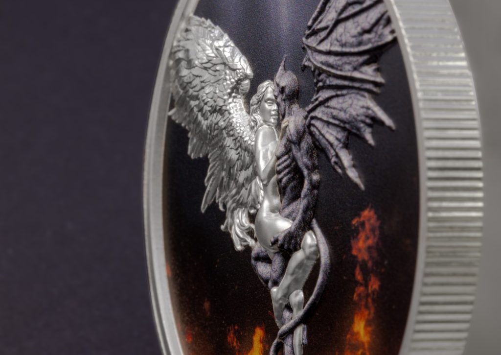 UHR Angel & Devil - Good & Evil - Infinite Duality Paradox series - 2026 Liberia 2oz pure silver coin