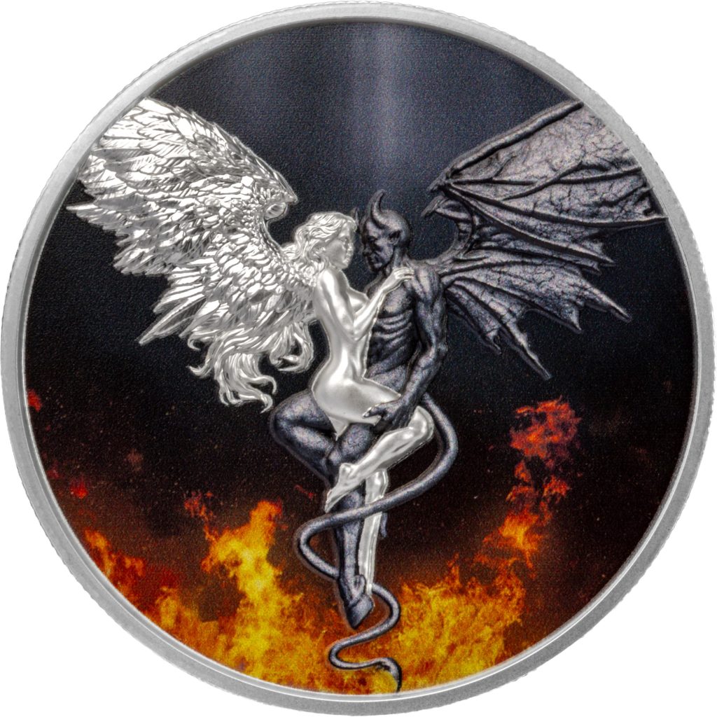 UHR Angel & Devil - Good & Evil - Infinite Duality Paradox series - 2026 Liberia 2oz pure silver coin
