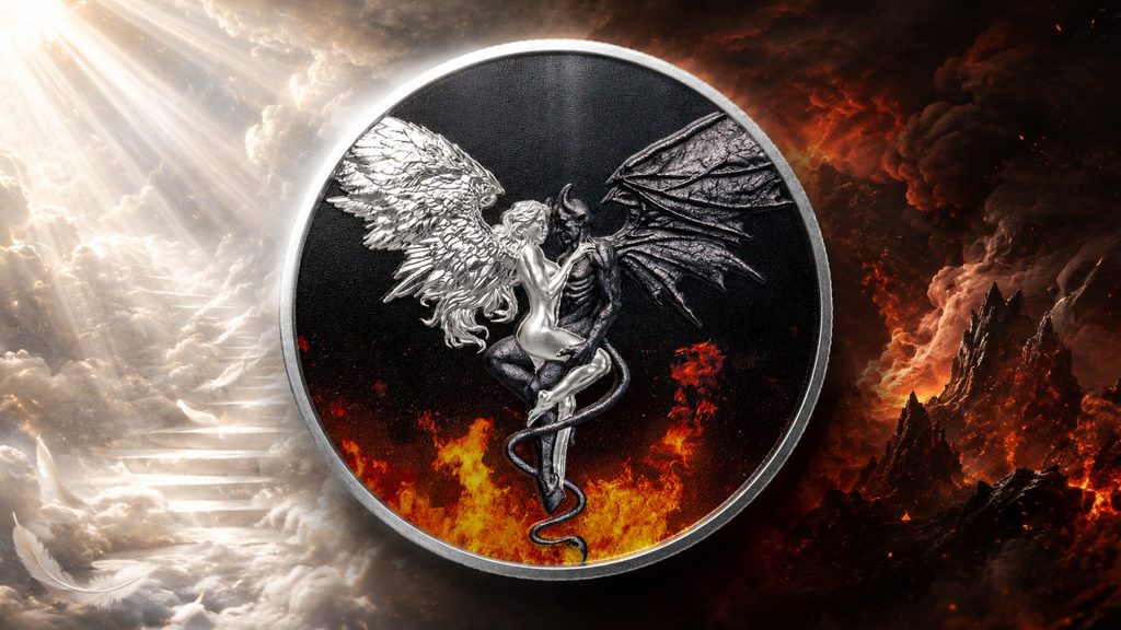 UHR Angel & Devil - Good & Evil - Infinite Duality Paradox series - 2026 Liberia 2oz pure silver coin
