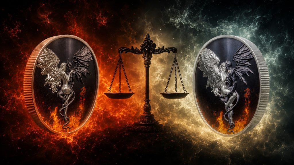 UHR Angel & Devil - Good & Evil - Infinite Duality Paradox series - 2026 Liberia 2oz pure silver coin
