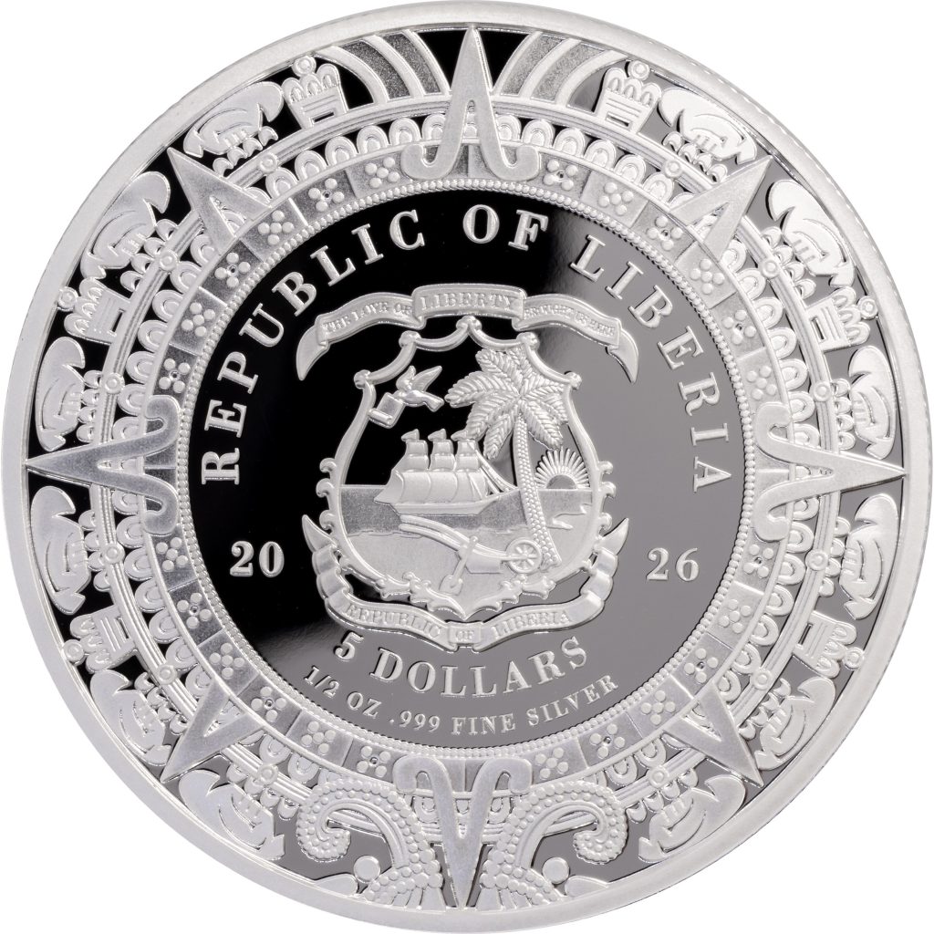 Tezcatlipoca - Aztec Heritage series - Liberia 2026 PROOF 1/2oz silver coin