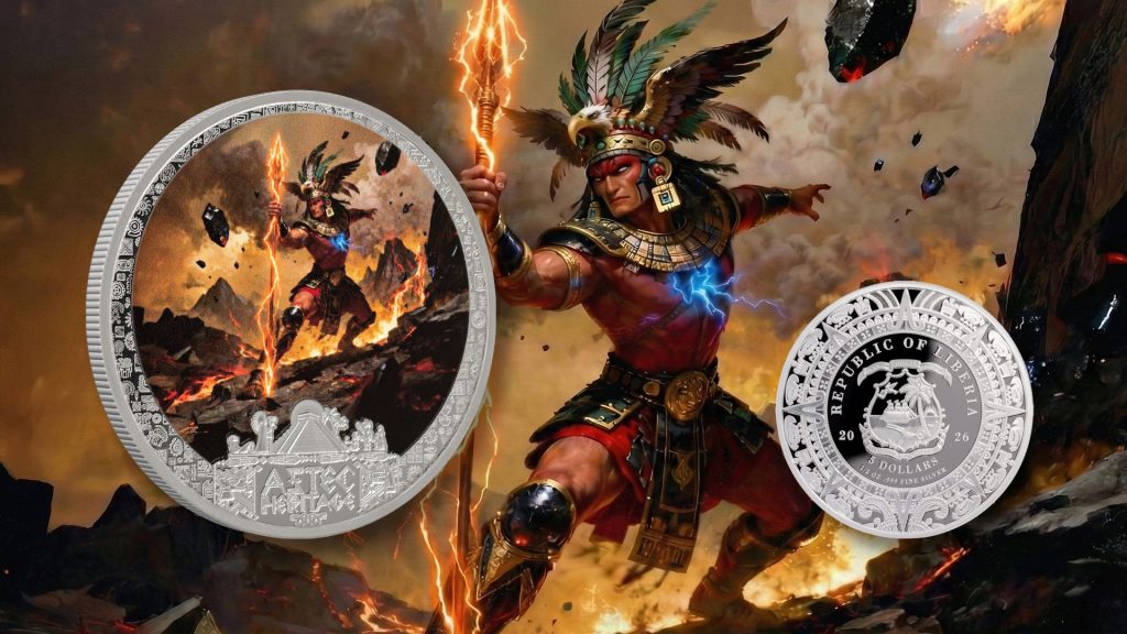 Tezcatlipoca - Aztec Heritage series - Liberia 2026 PROOF 1/2oz silver coin