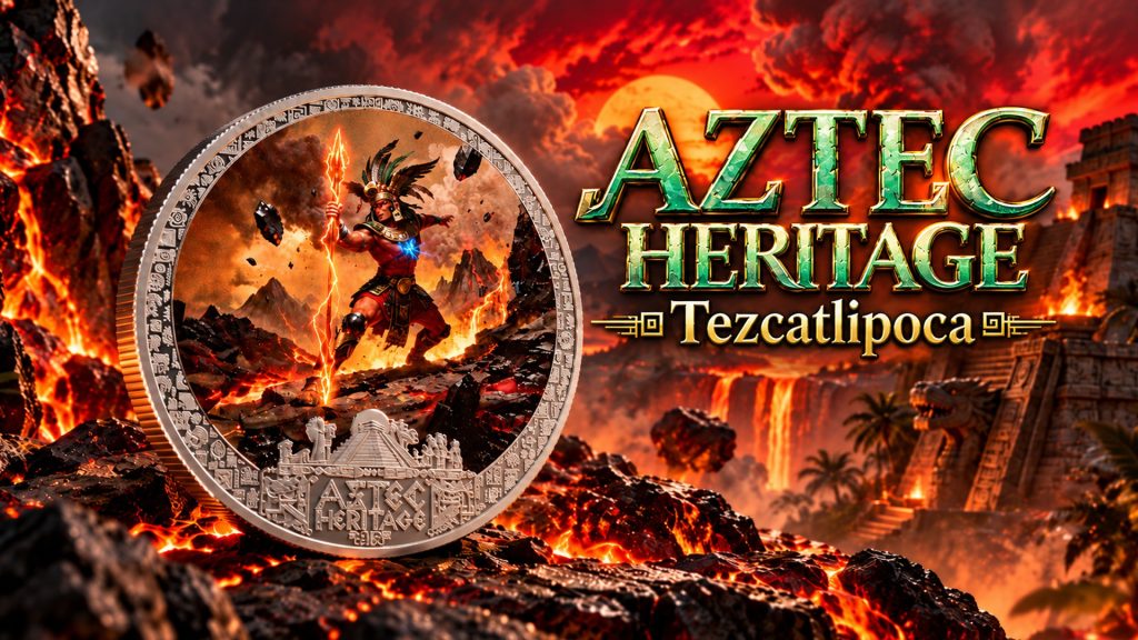 Tezcatlipoca - Aztec Heritage series - Liberia 2026 PROOF 1/2oz silver coin