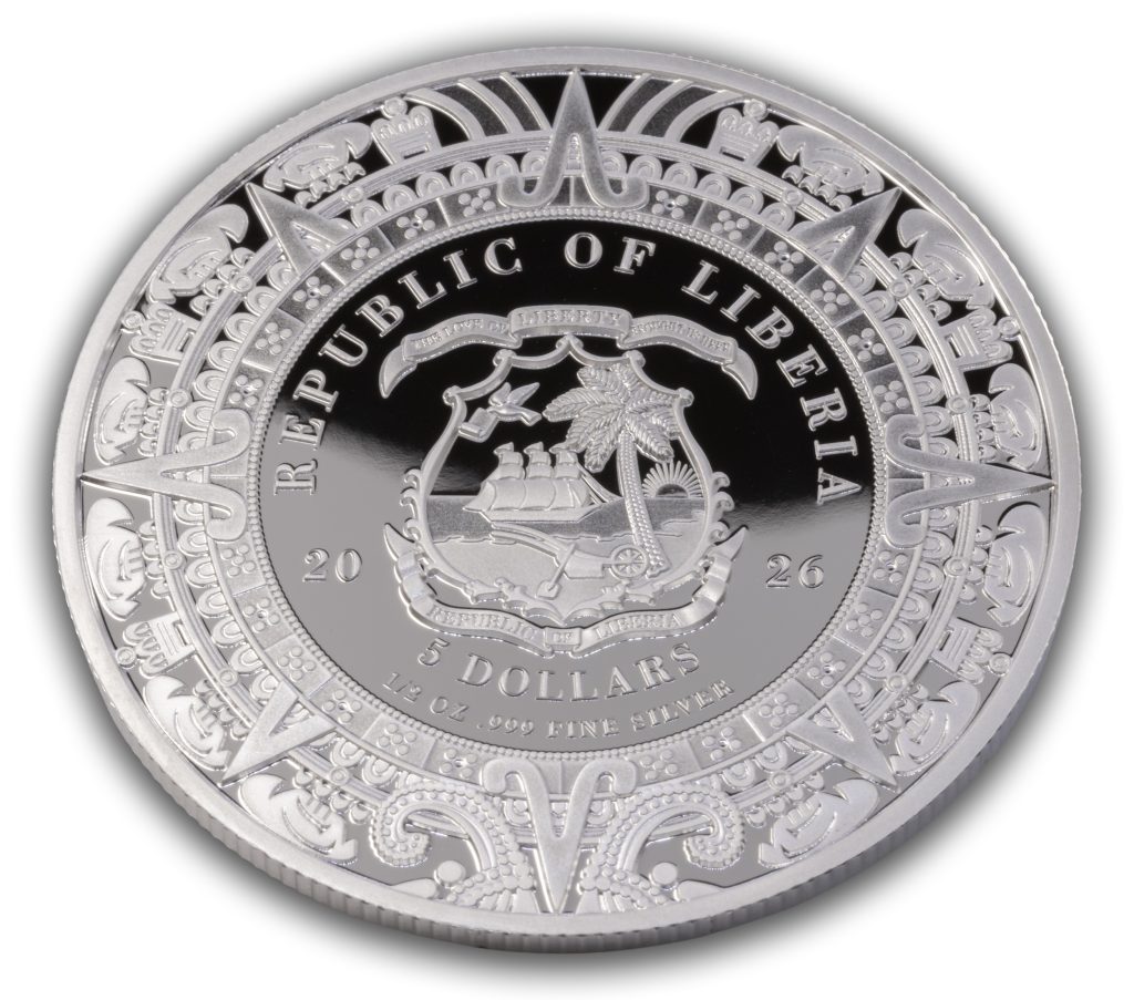 Mictlāntēcutli - Aztec Heritage series - Liberia 2026 PROOF 1/2oz silver coin